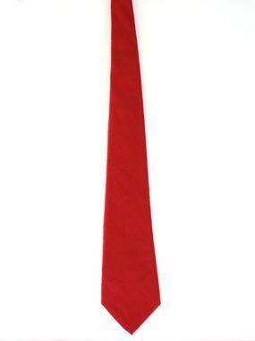 Vintage 1960s Essex Row Red Lambswool Skinny Tie 3.25" Wool Necktie